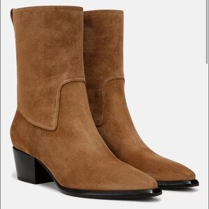 Vince Arlington Suede Boots Western Tan Leather Brown 7.5